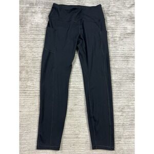 Iuga Leggings Womens Large Black Yoga Pants Pull On Polyester Blend Athleisure